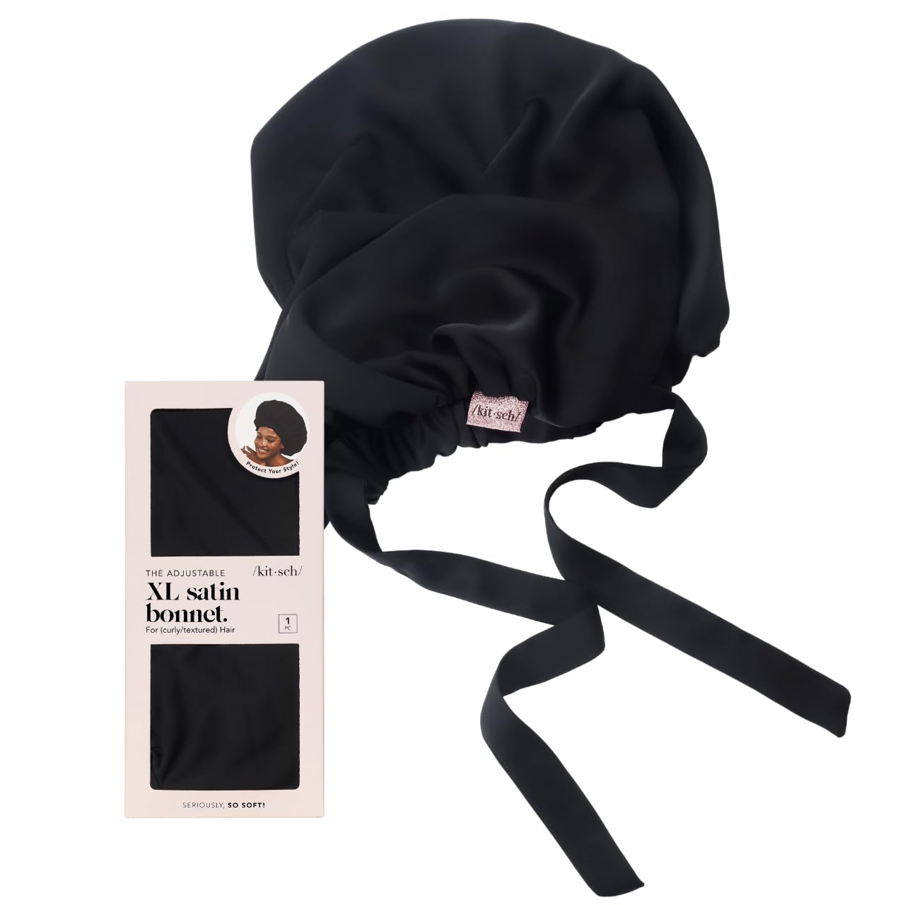 Kitsch XL bonete satén, presentación para regalo, ideal para cuidado capilar.