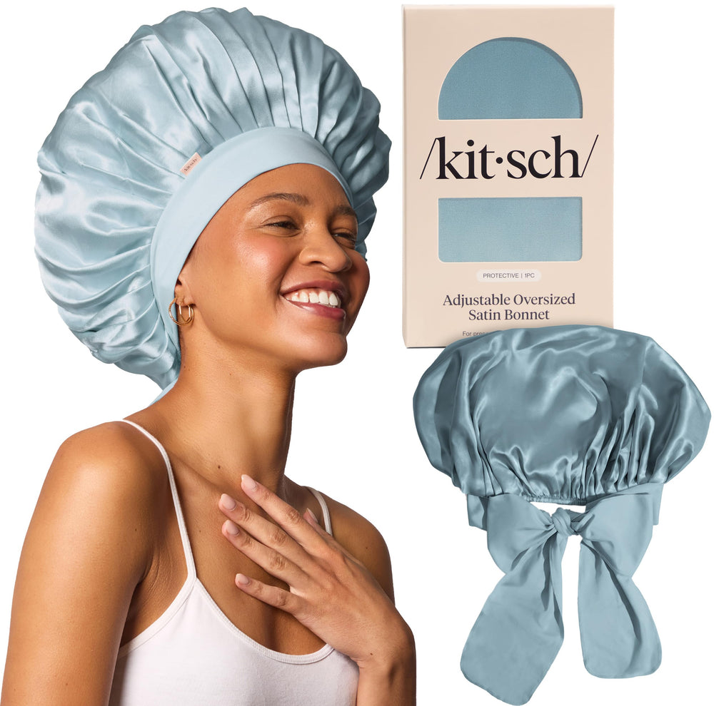 Kitsch XL bonete satinado para dormir con ajuste, protege el cabello durante la noche.