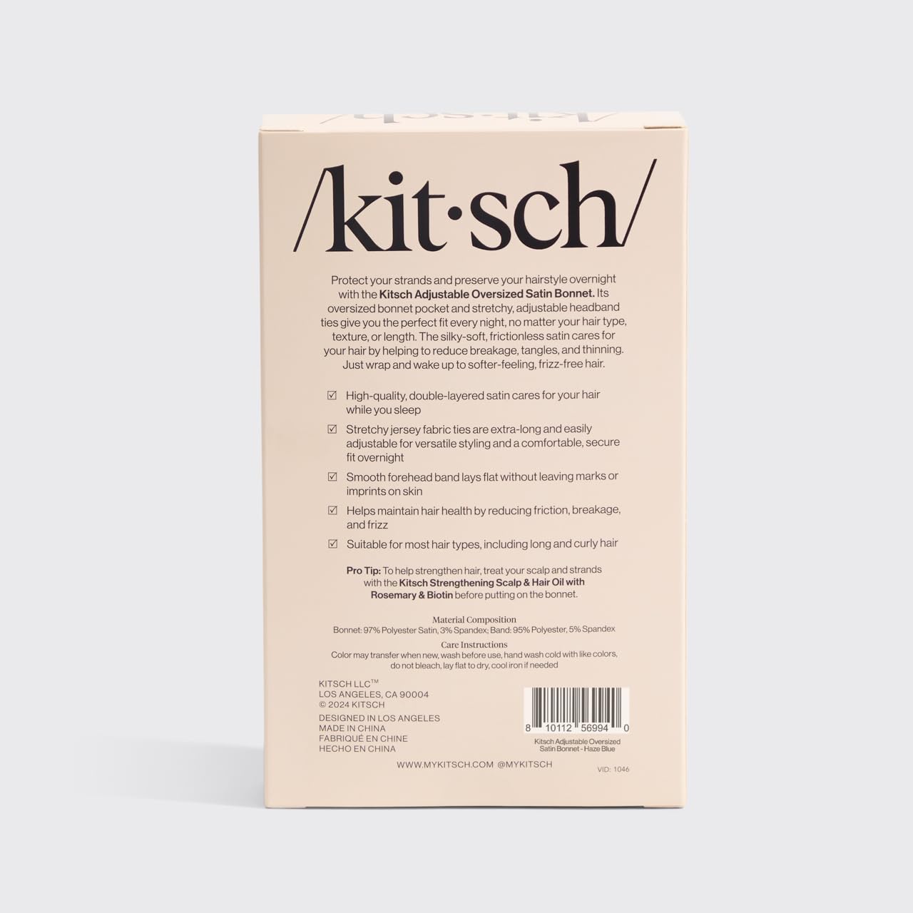 Kitsch XL bonete satinado es un regalo perfecto para el cuidado capilar.