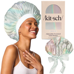 Kitsch XL Bonete satín para dormir, ajuste seguro que protege el cabello durante la noche.