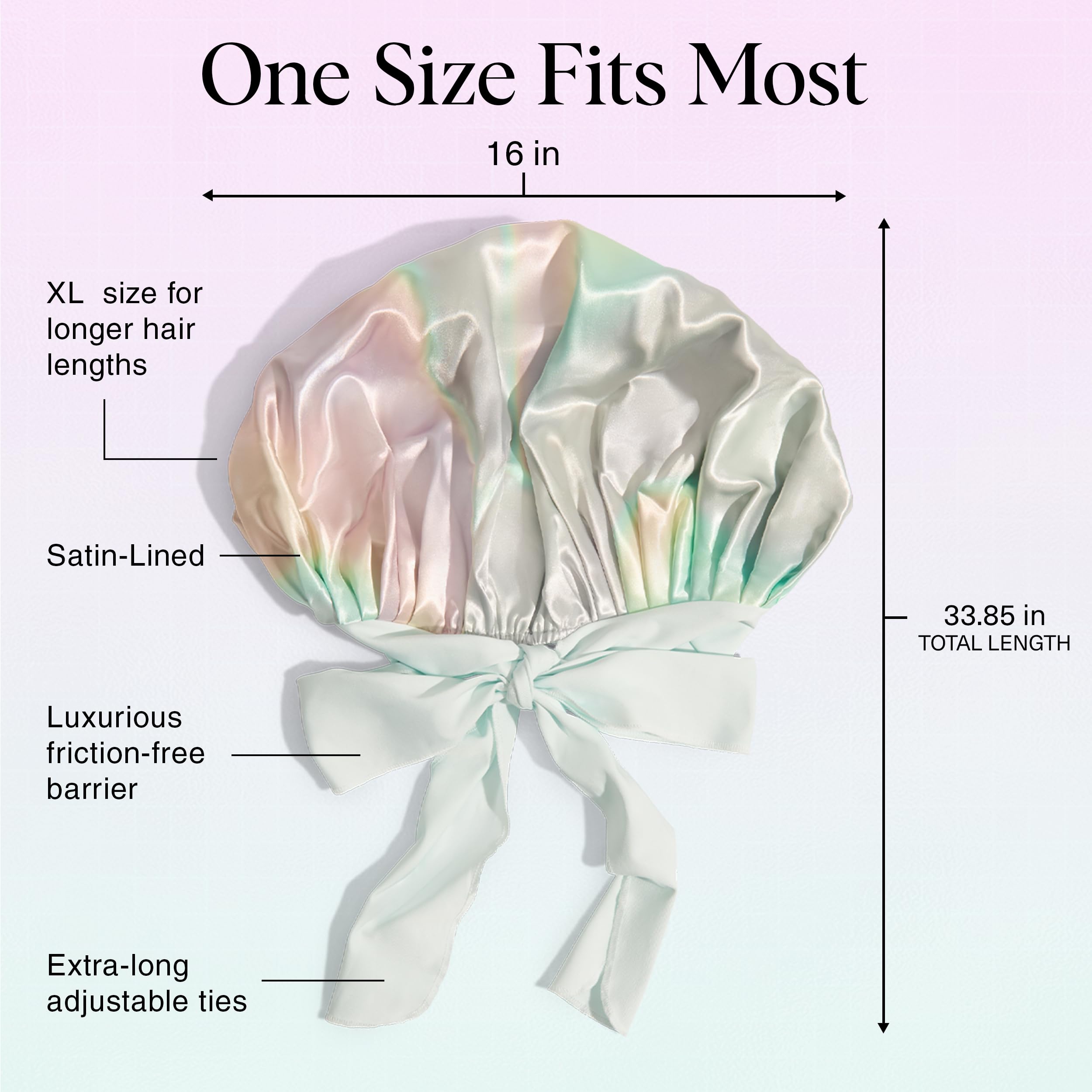 Kitsch XL Bonete satín protege rizos y reduce fricción durante el sueño.