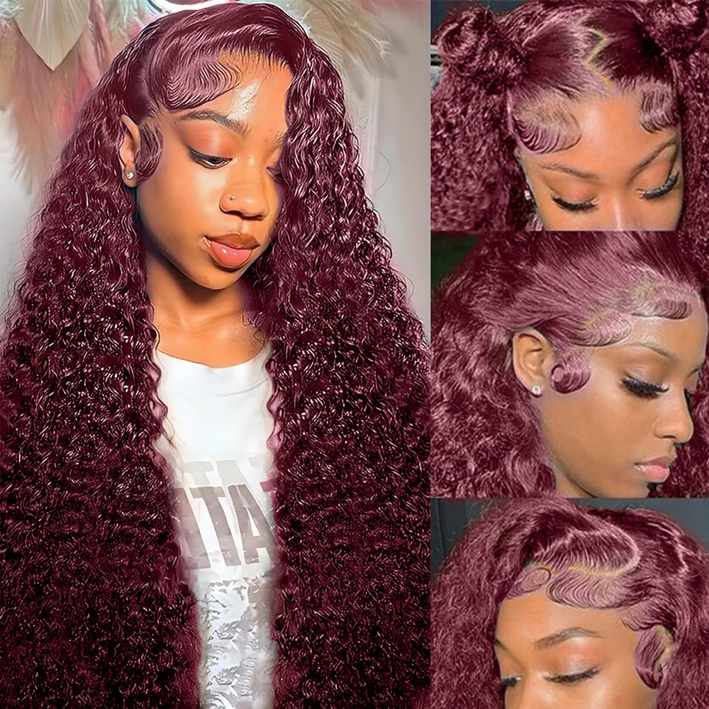 Kivolin 99J Burgundy, textura wet y wavy para efecto mojado.