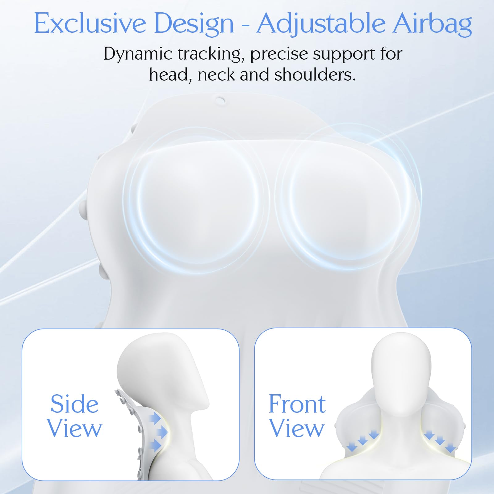 Kixcvdm airbag-inflable-4d proporciona soporte ajustable para cuello y espalda.