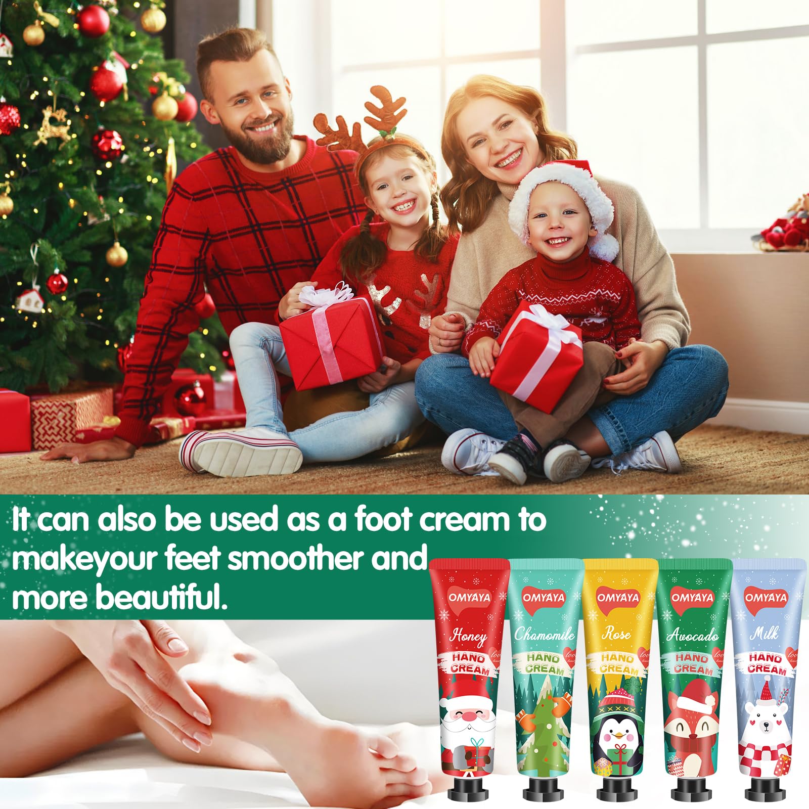 KIYTARBOO crema de mano árbol navidad, regalo perfecto para amigas y colegas