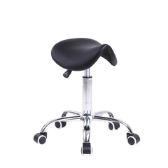 KKTONER silla montura rodante con asiento de PU negro para confort duradero.