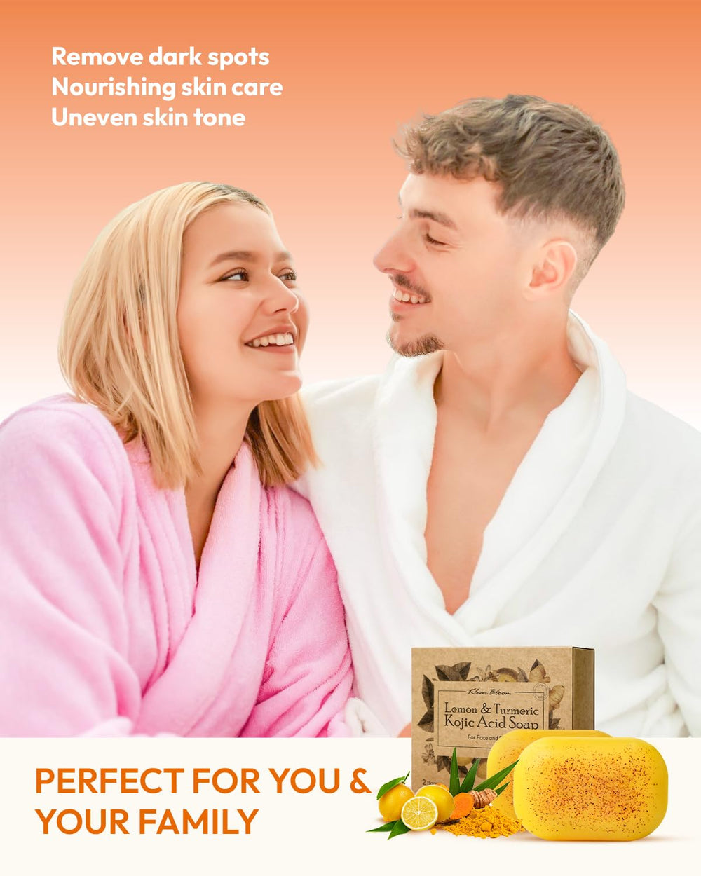 KlearBloom Barra exfoliante vegana y libre de crueldad para piel fresca.