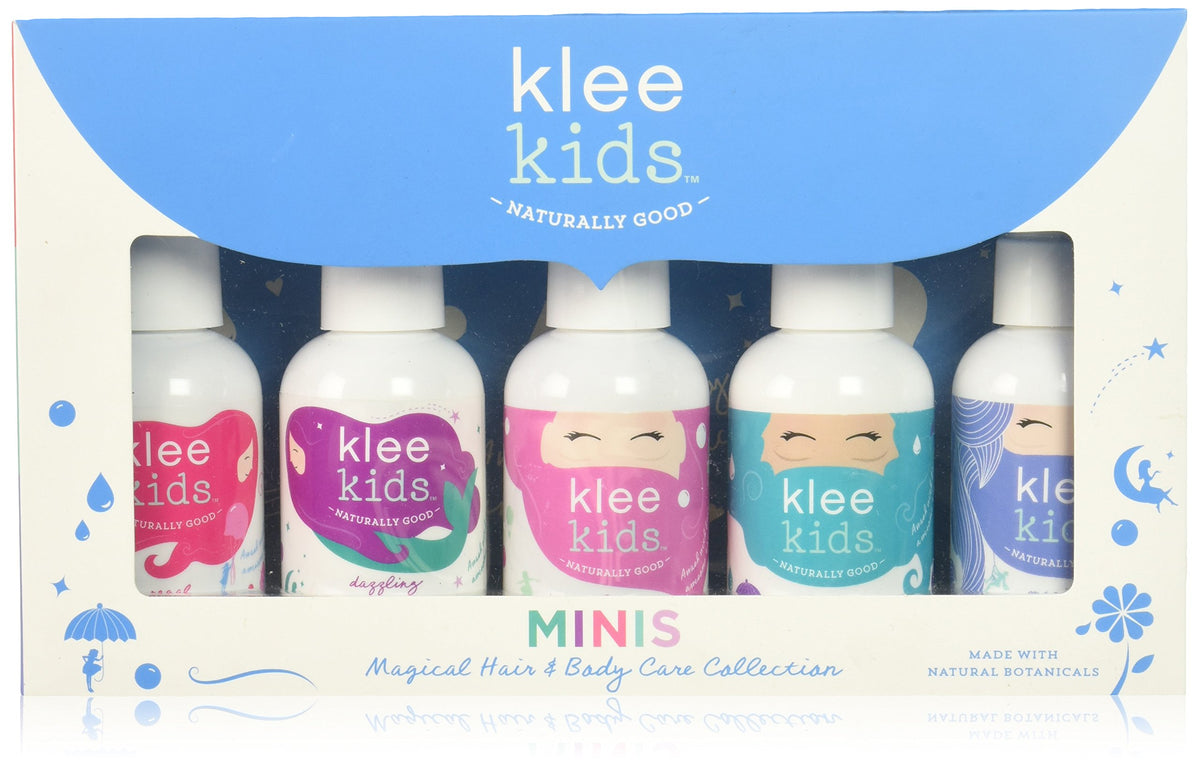 Klee Naturals Kids Set mini viaje: empaque compacto para cuidado suave en viaje.