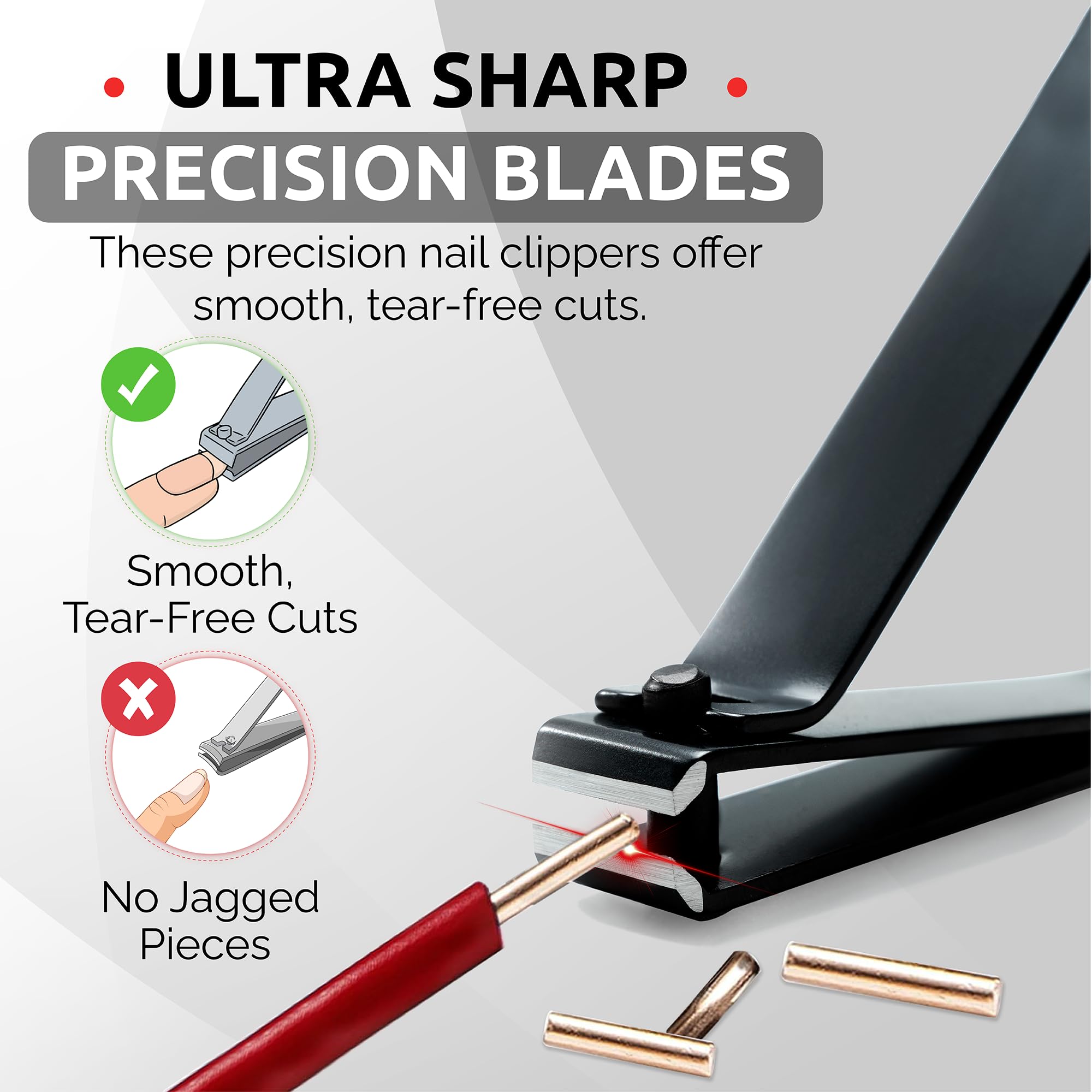 KLIPP cortauñas recto para uñas de los pies, ideal para cortes limpios