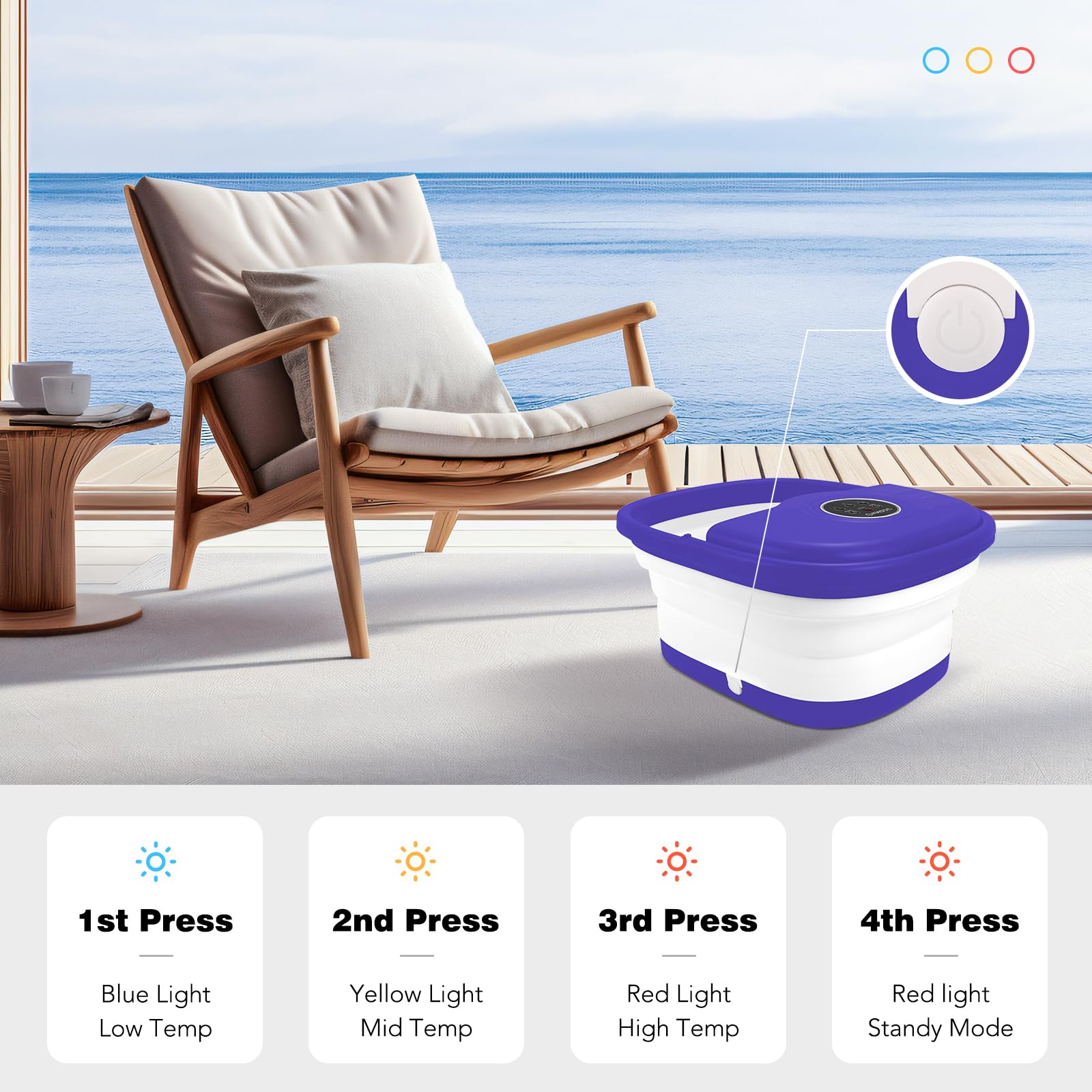 KNQZE pediluvio con temporizador, sesiones personalizadas.
