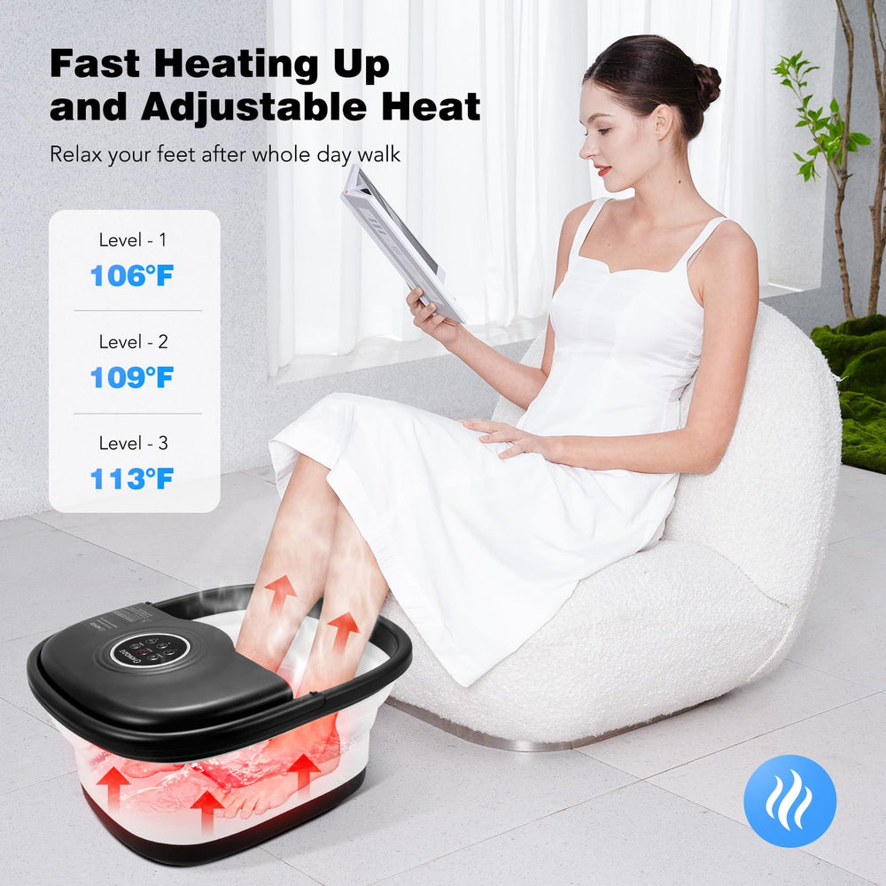 KNQZE spa de pies con rodillos de masaje para pies cansados