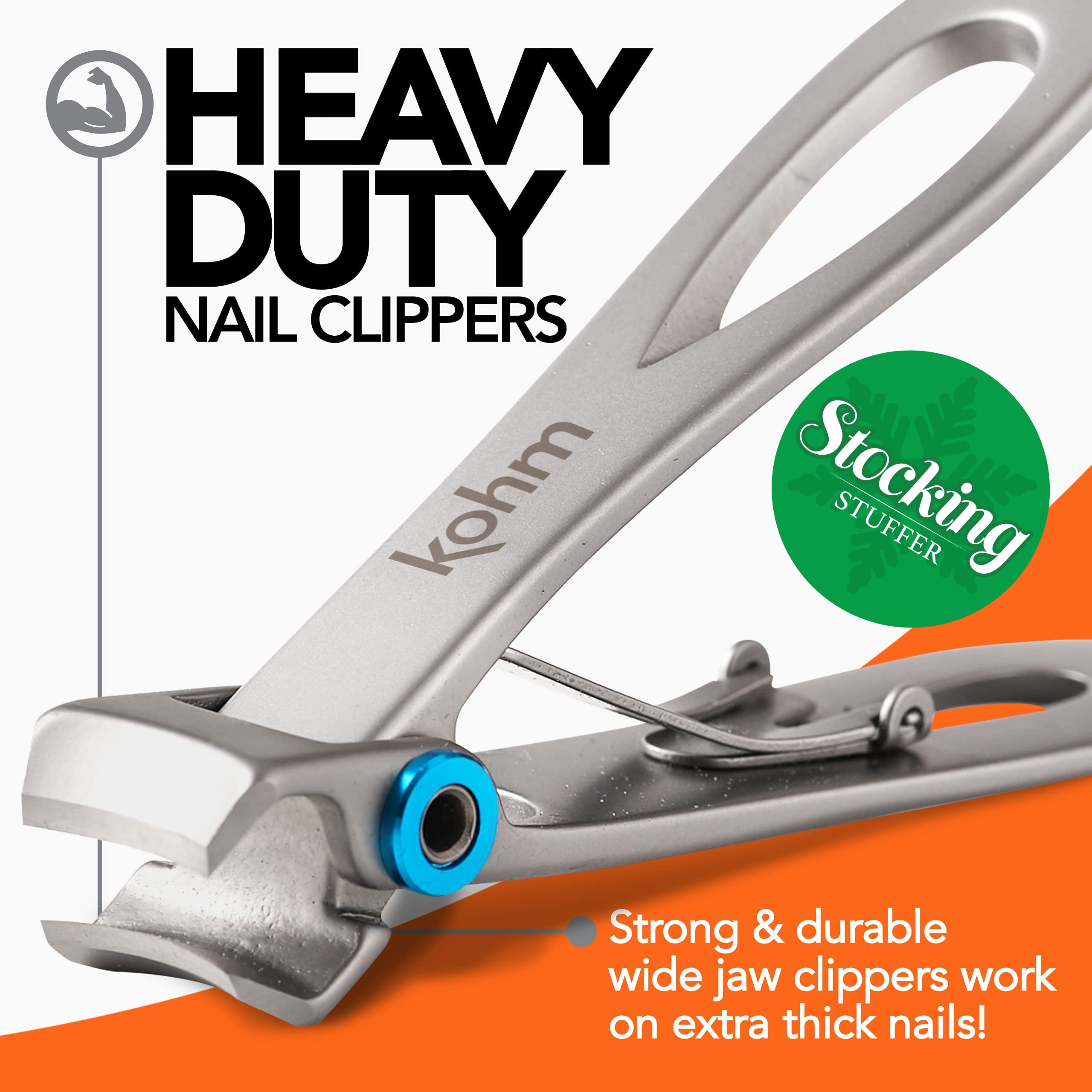 Corta uñas KOHM con acero inoxidable duradero para uso prolongado.