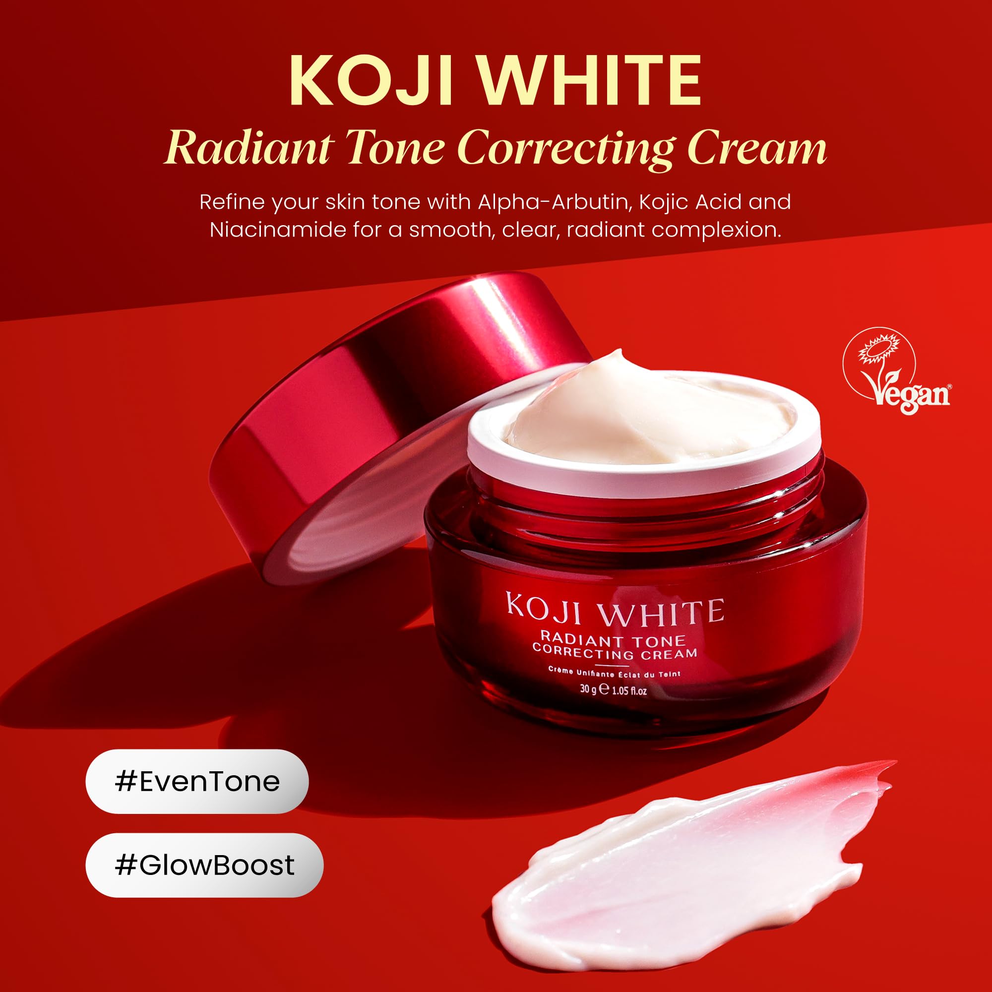 Koji White: textura ligera que mejora tono y suavidad.
