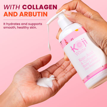 Koji White ingredientes kojic colágeno: combinación para iluminación y hidratación.