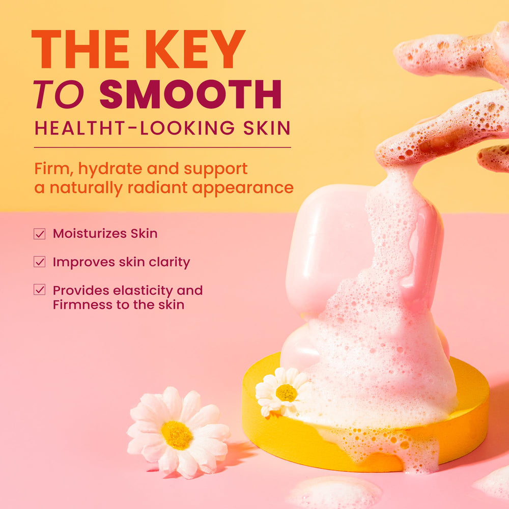 Koji White, textura cremosa de jabón Kojic y Colágeno, sensación suave al contacto.