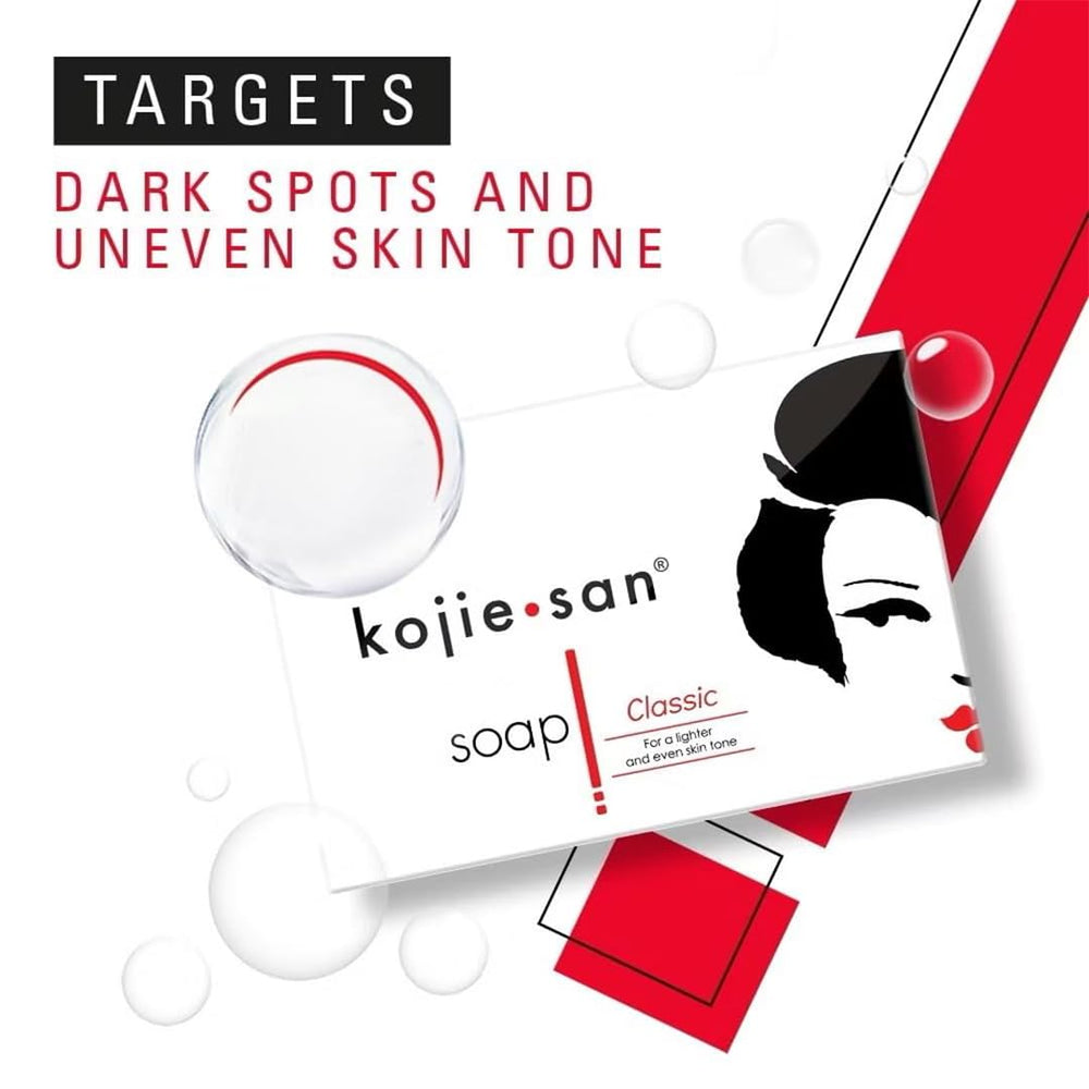 Kojie San face and neck even-tone appearance after regular use.