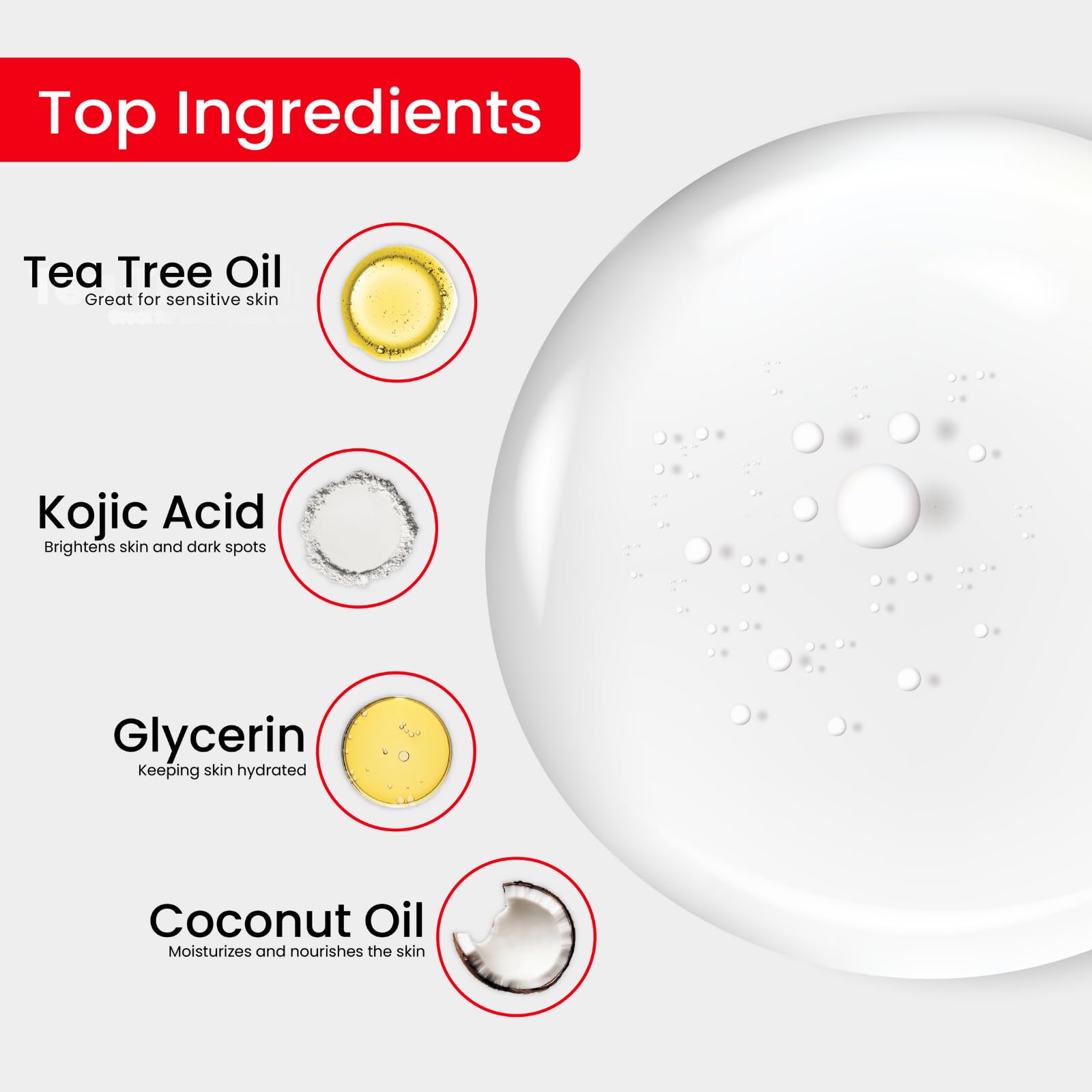 Kojie San foamy lather on skin demonstrates gentle exfoliation