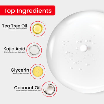 Kojie San foamy lather on skin demonstrates gentle exfoliation