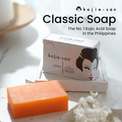 Kojie San kojic acid ingredients with coconut and tea tree oil for radiant-looking skin.