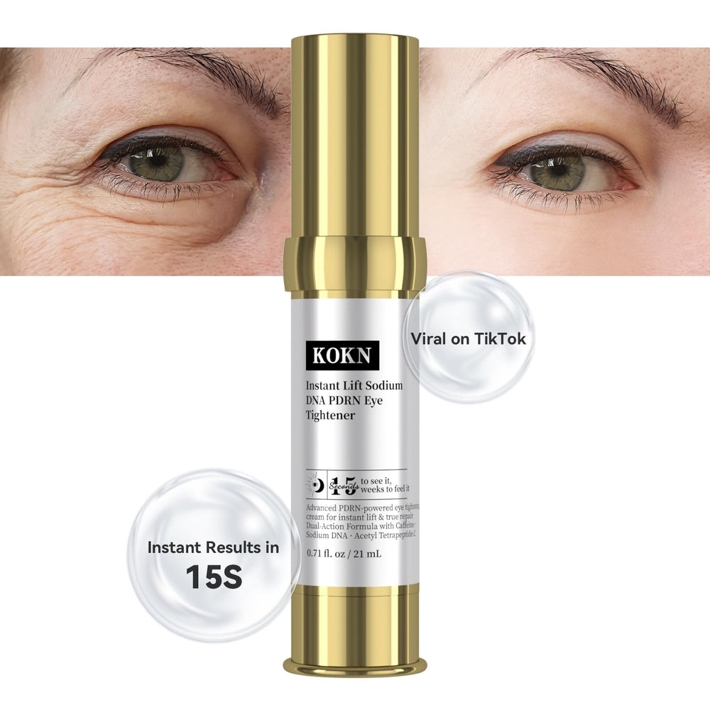 KOKN 15S Eye Cream daily care shot suggests consistent routine.
