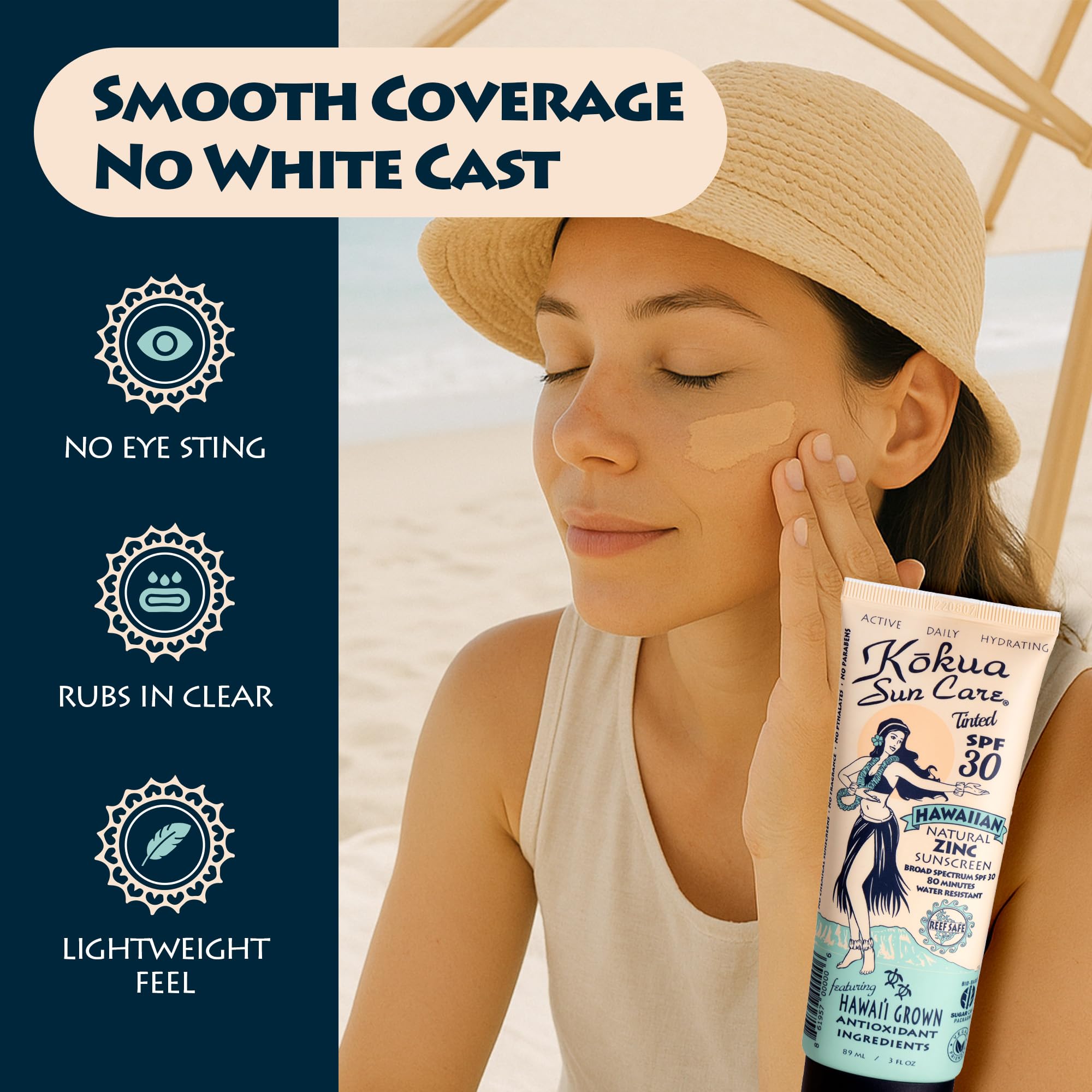 Kokua Sun Care hydratation kukui et macadamia nourrit en douceur.