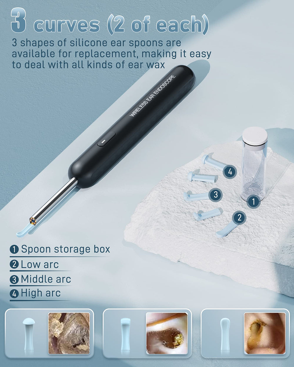 Kolrry cucharas de silicona suaves para orejas sensibles.