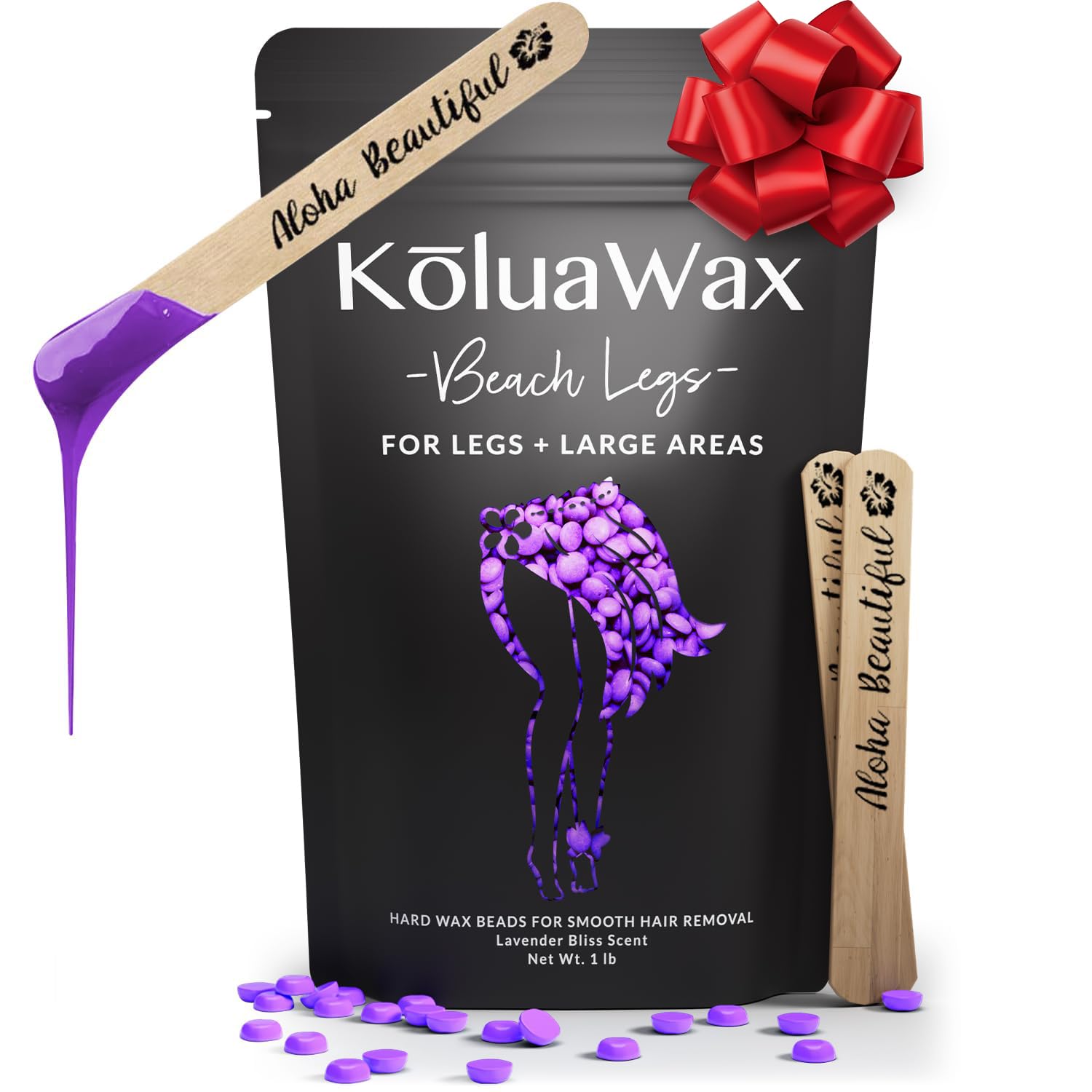 KoluaWax bolas cera dura pelo grueso cara lavanda: depilación facial precisa y duradera.