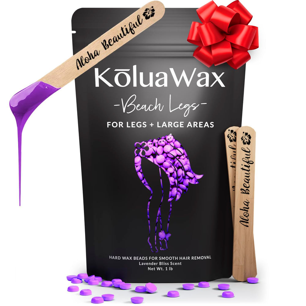 KoluaWax bolas cera dura pelo grueso cara lavanda: depilación facial precisa y duradera.