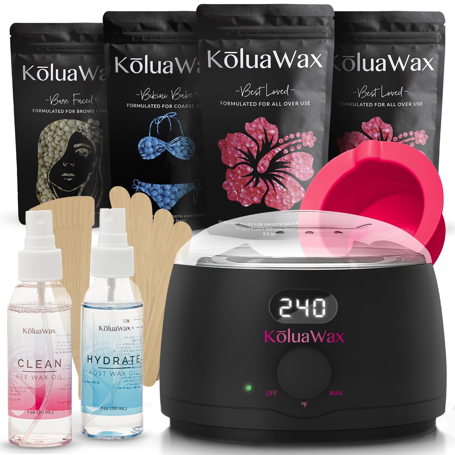 KoluaWax calentador digital, control de temperatura para depilación suave.