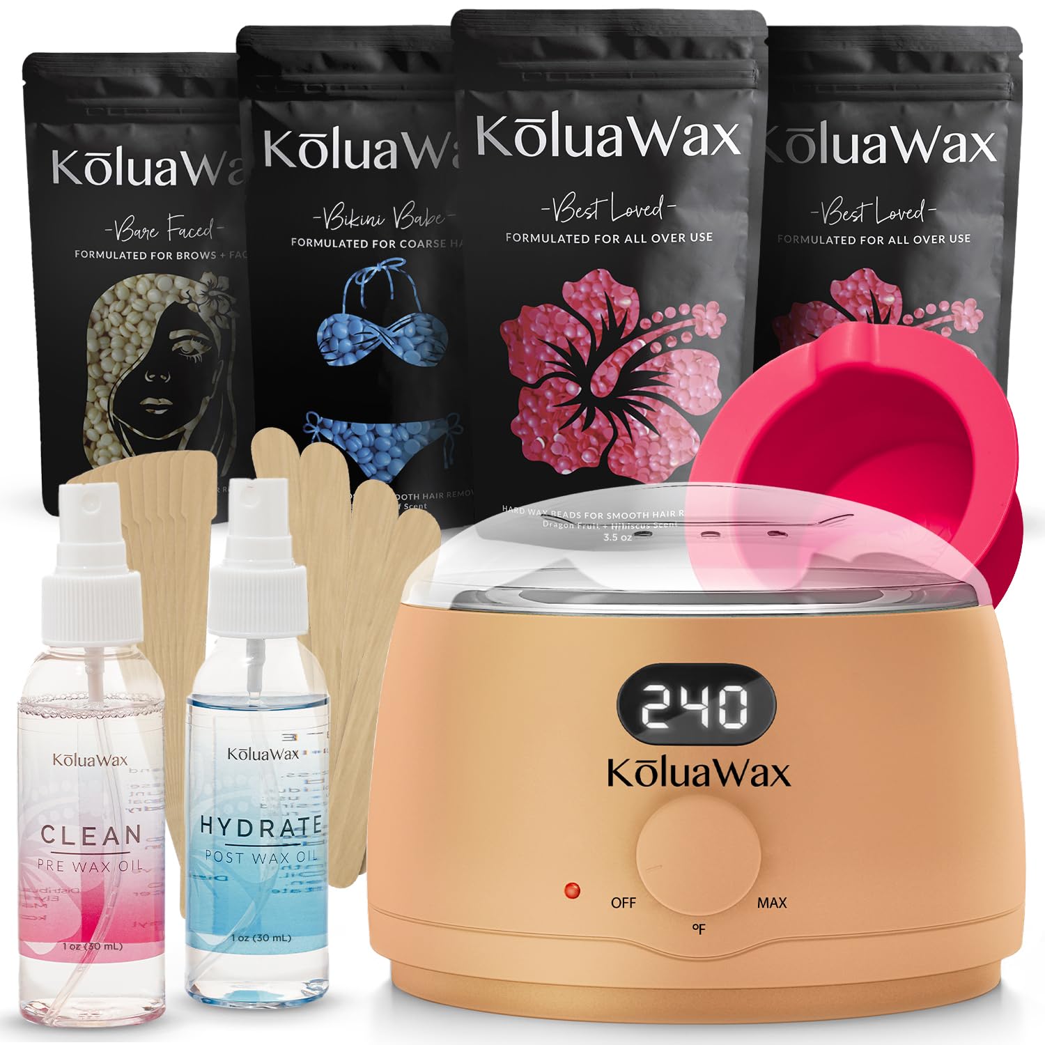 KoluaWax calentador digital para sesiones seguras en casa.