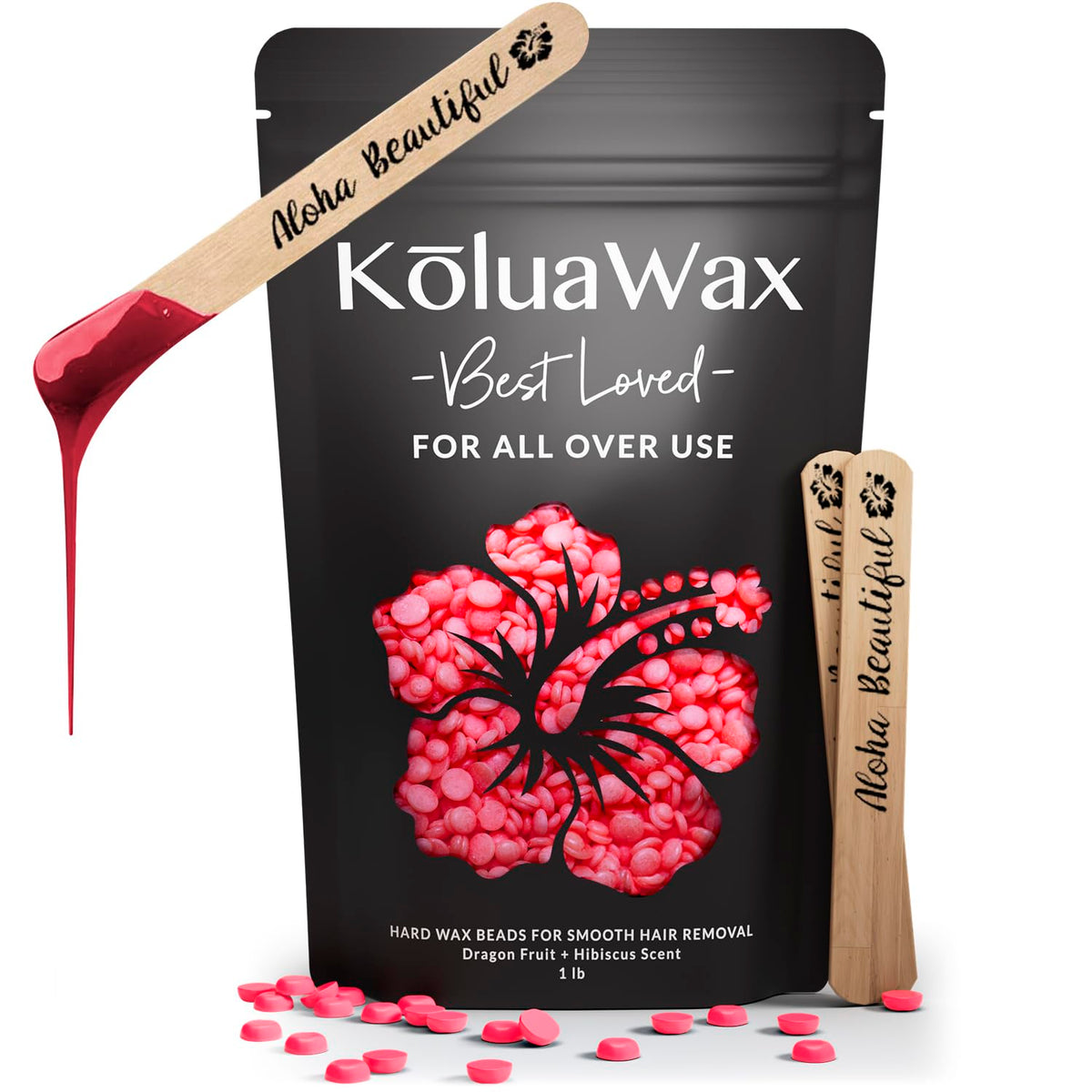 KoluaWax cera dura 1 libra, empaque listo para rellenar calentadores.