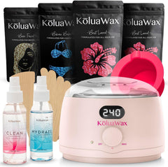 KoluaWax premium kit con calentador de cera digital para depilación en casa segura