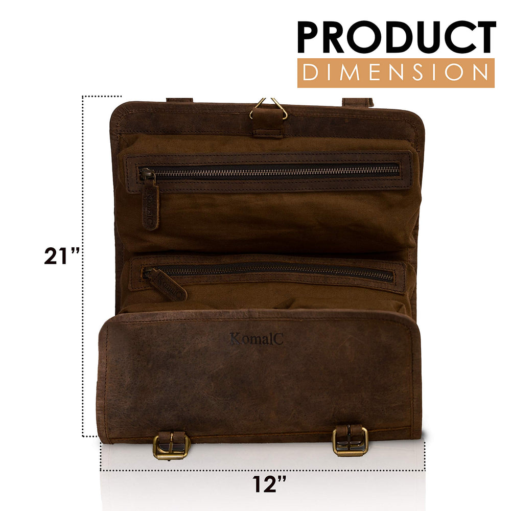 KomalC diseño vintage bolsa de viaje colgante, acceso fácil