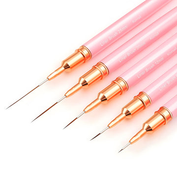 Pinceles Komall para uñas: set de 5 para delineados precisos y profesional