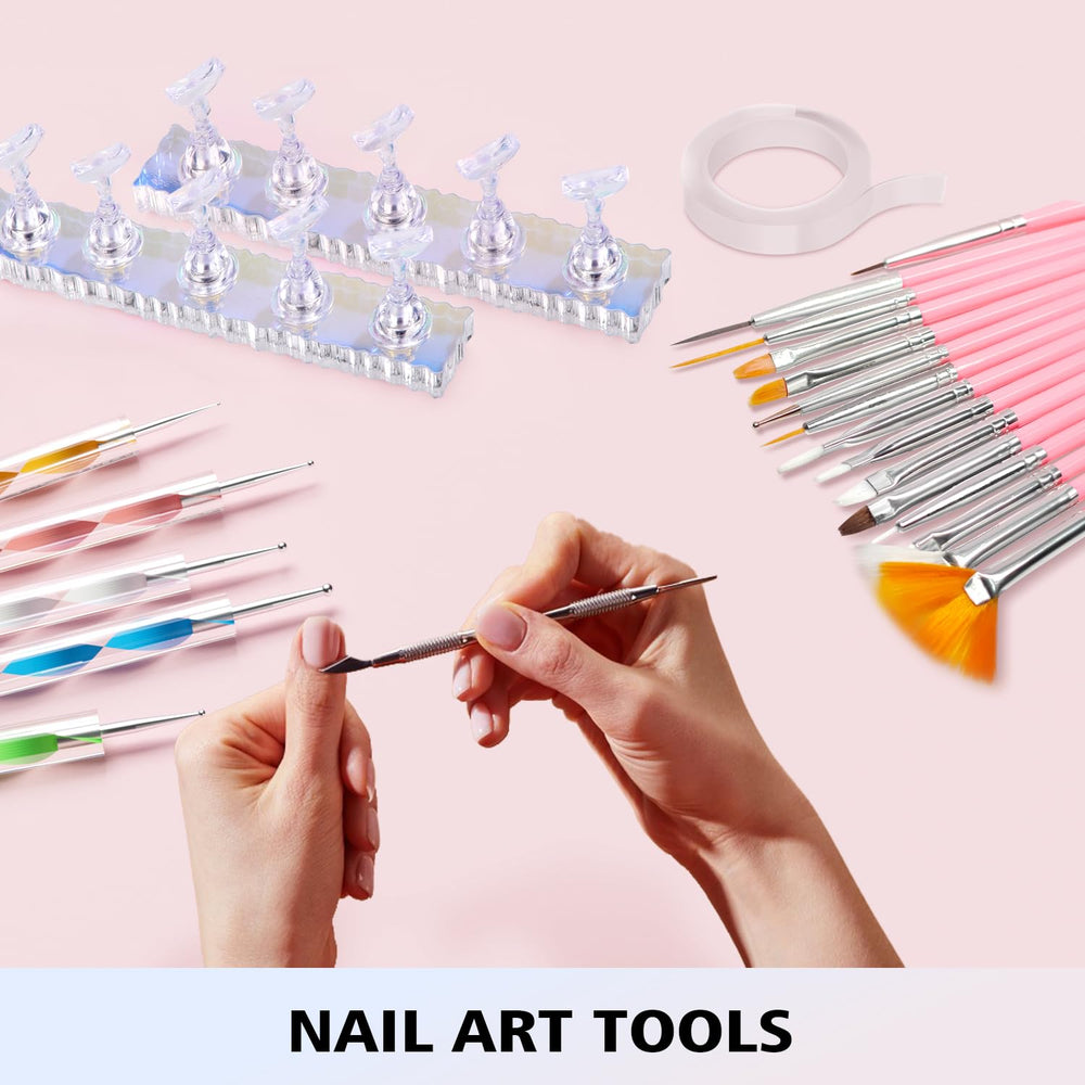 Sujetadores de uñas pegables Komall, organizan y presentan uñas con facilidad.