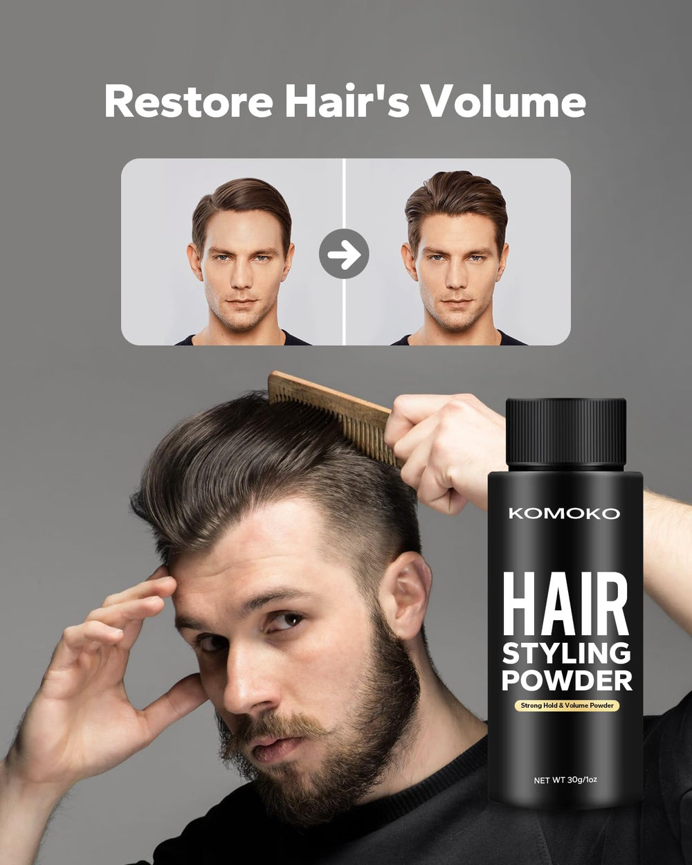 Komoko polvo estilizante para todo tipo de cabello: mejora la textura