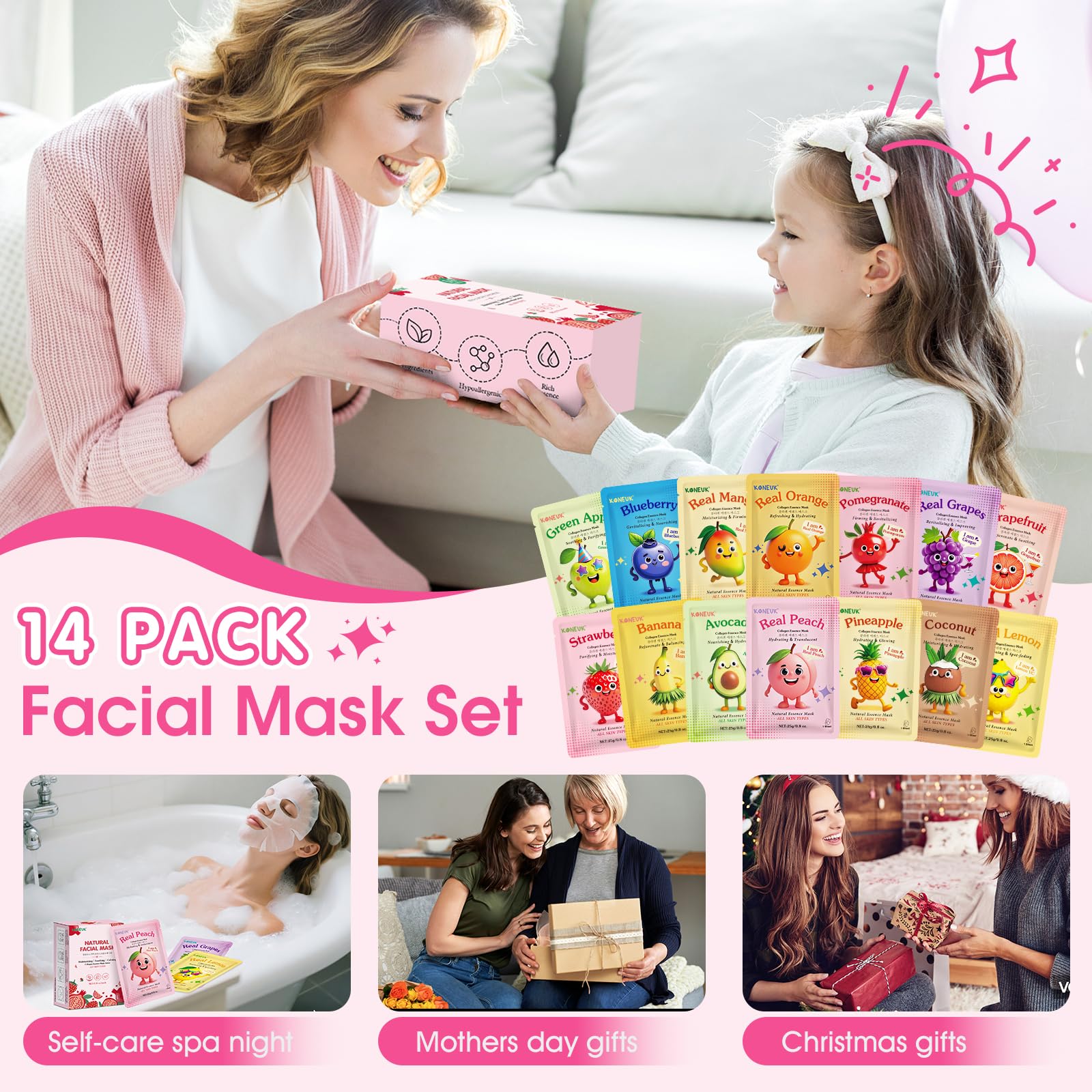 KONEUK mascarilla fruta aguacate, nutrición para piel seca.