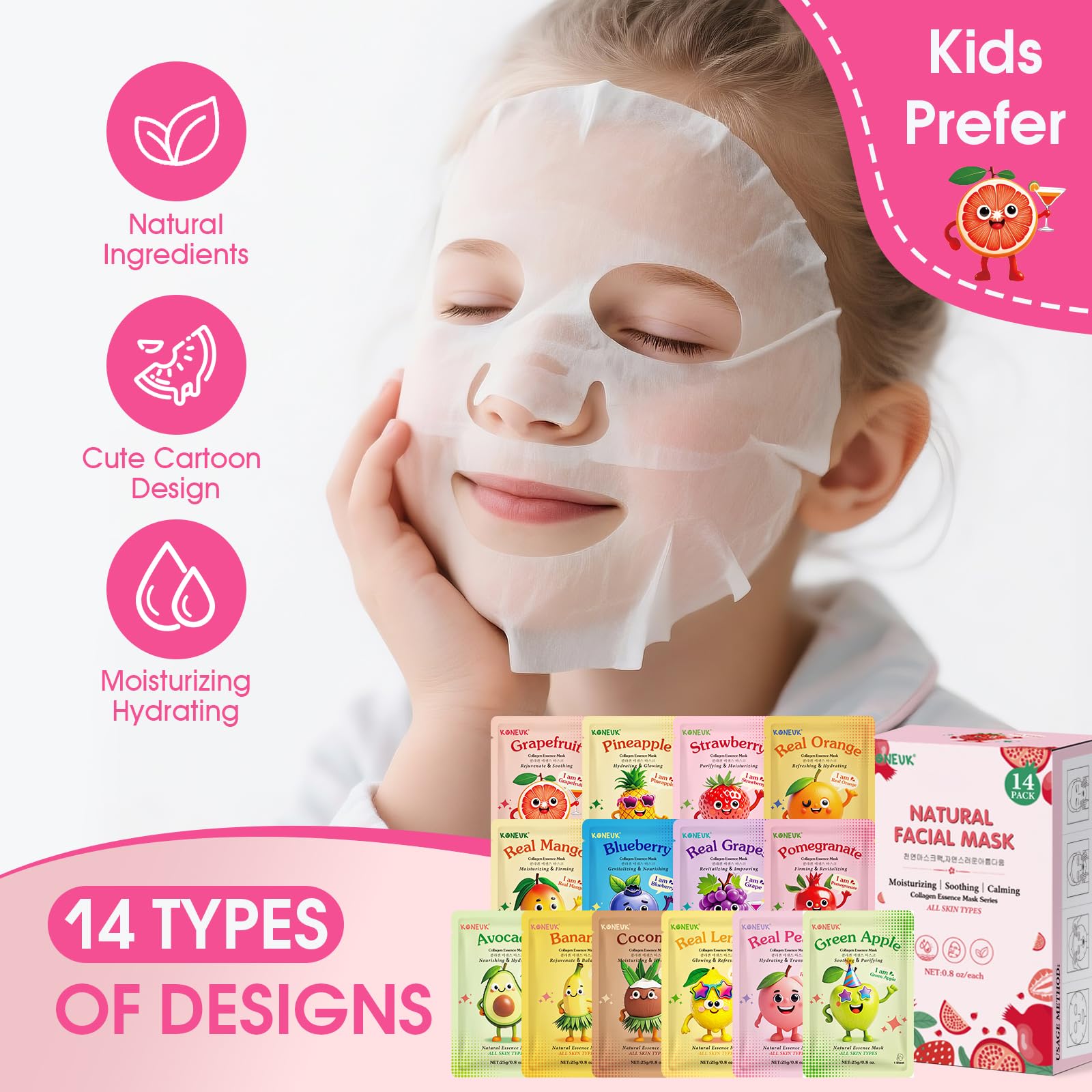 KONEUK mascarilla fruta plátano, experiencia calmante para la piel.