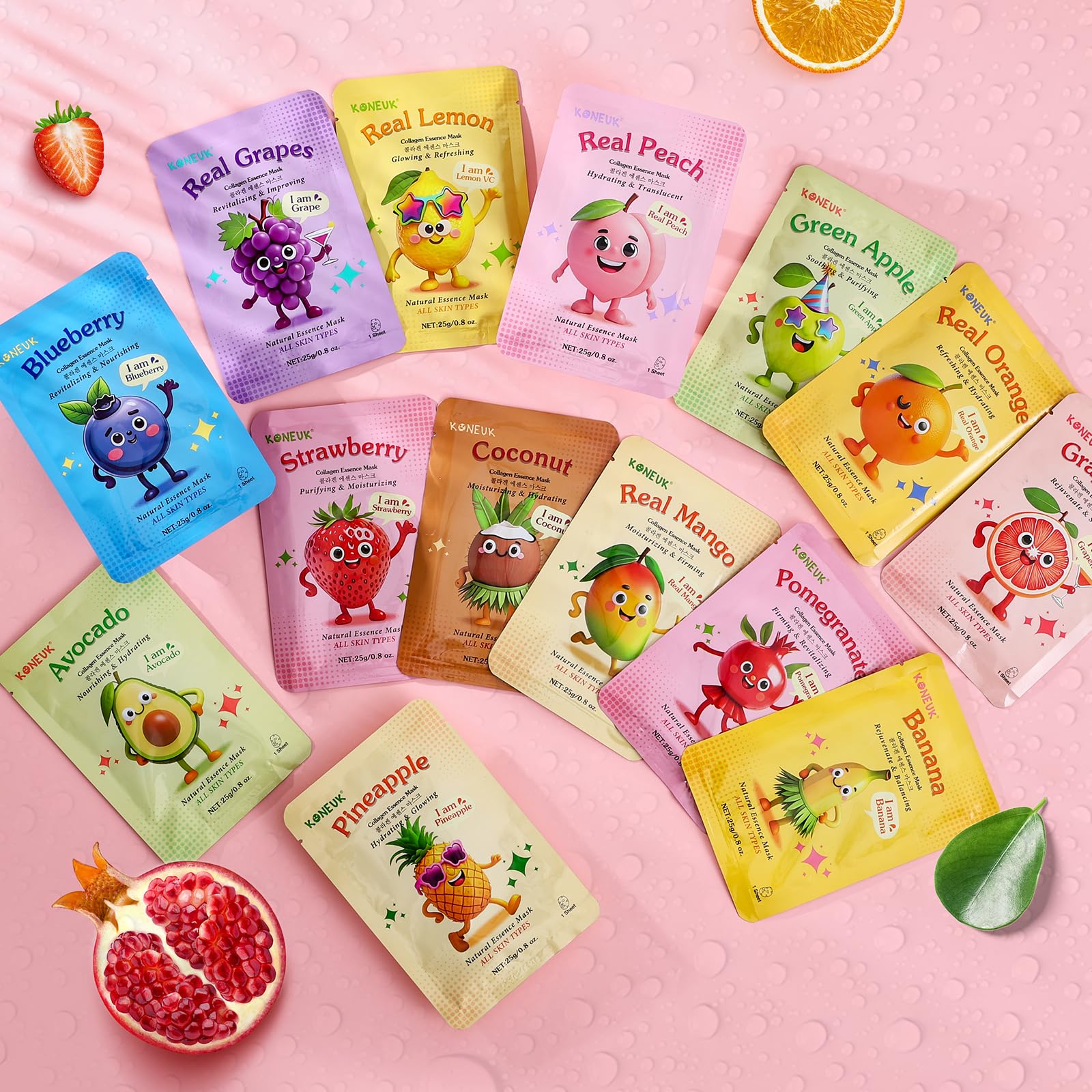 KONEUK mascarilla fruta uva, revitalización para uso diario.