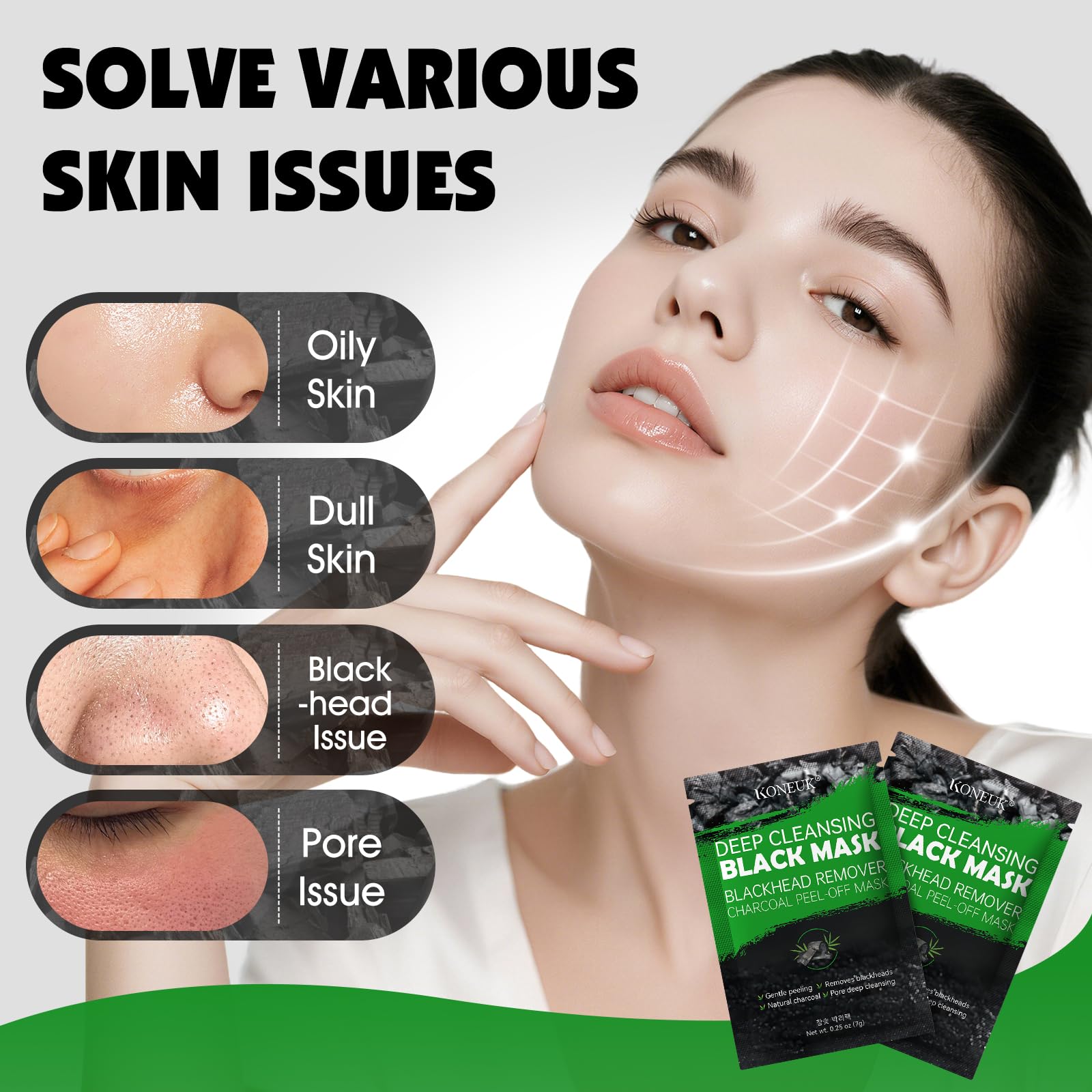 KONEUK brocha de aplicación para mascarilla, dosis uniforme y fácil retirada.