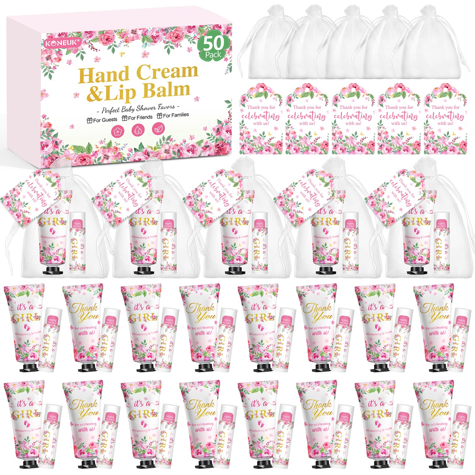KONEUK crema de manos aroma cereza para hidratación suave durante la ducha de bebé