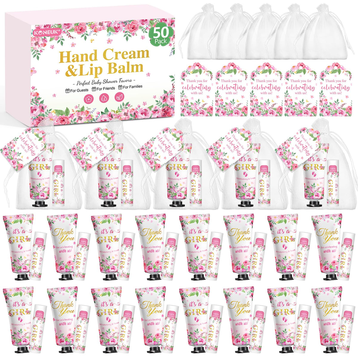 KONEUK crema de manos aroma cereza para hidratación suave durante la ducha de bebé
