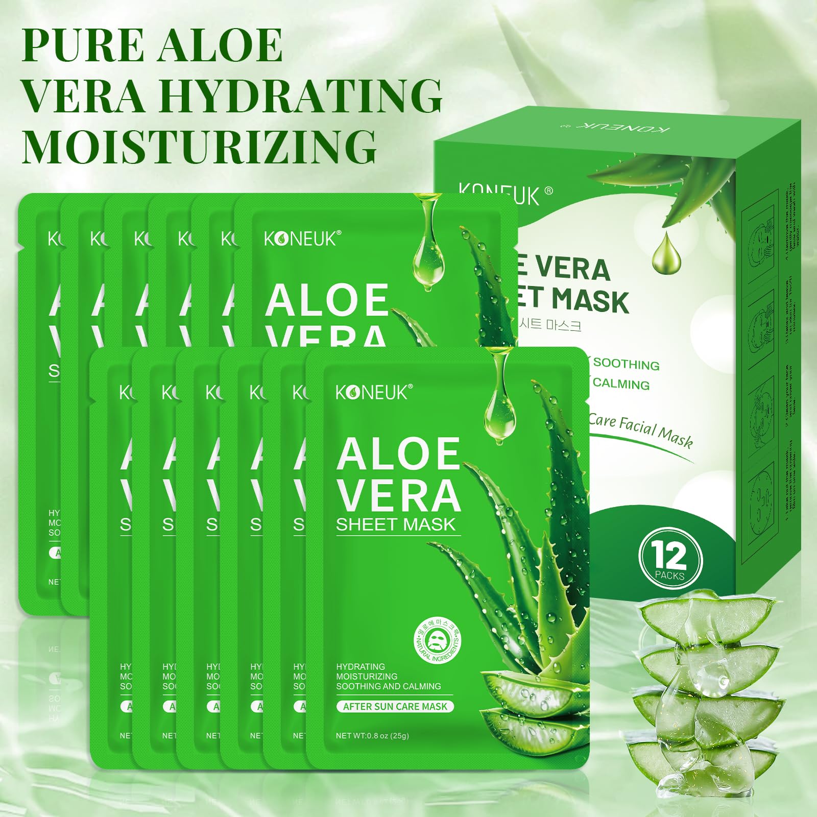 KONEUK mascarilla Aloe para cuidado de la piel diario.