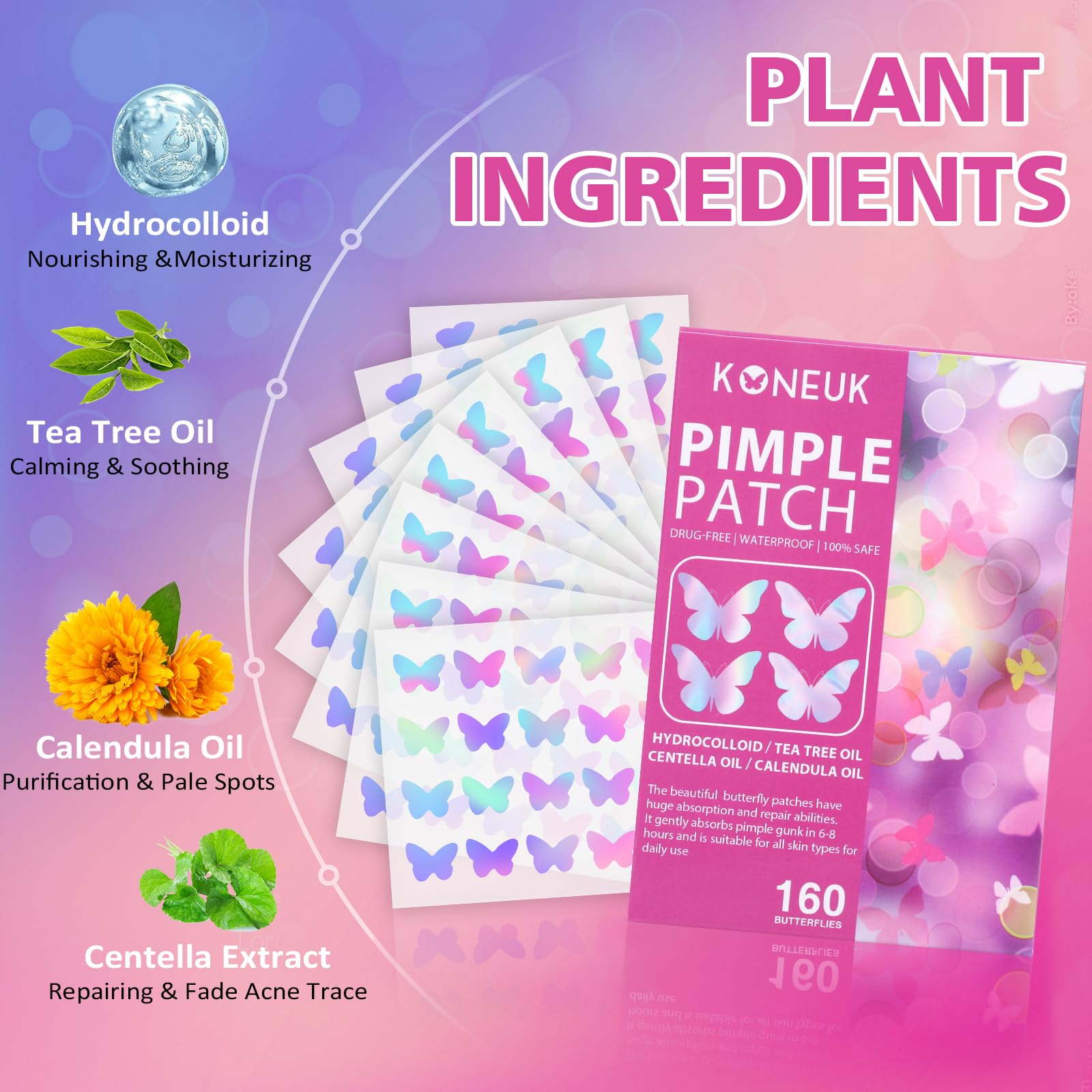 Parche KONEUK con extracto de calendula para hidratación suave de la piel