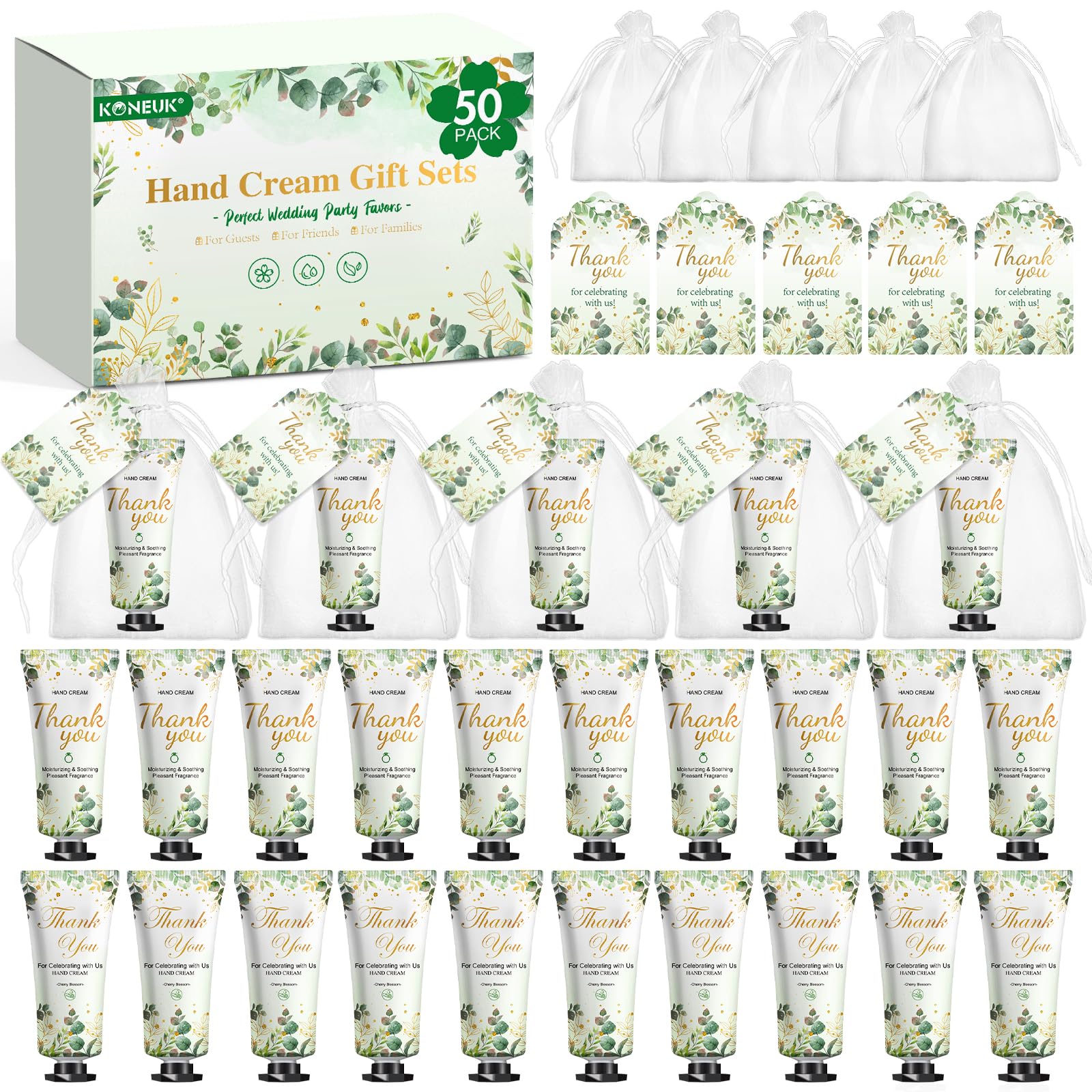 KONEUK crema de manos, set regalo 50 unidades para invitados.