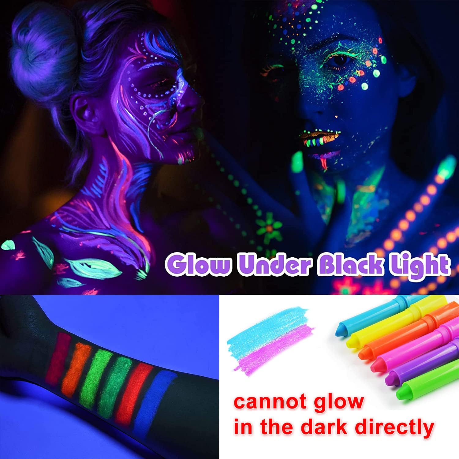 KongJuntzd face paint kit for adults enhances Halloween cosplay with bold color.
