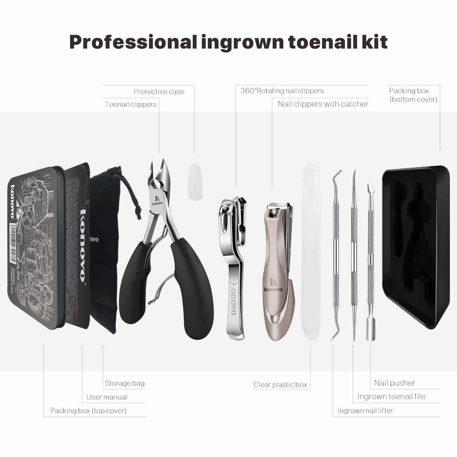 Tijeras Konovo 360 grados con cabeza rotable para ángulos cómodos