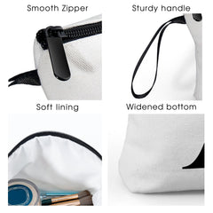 KONSOM neceser de viaje para mujer, estampado doble, diseño temático de viajes