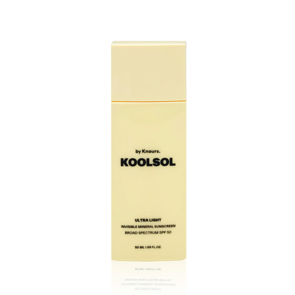 KOOLSOL muestra acabado invisible y SPF50 para piel uniforme sin rastro blanco.