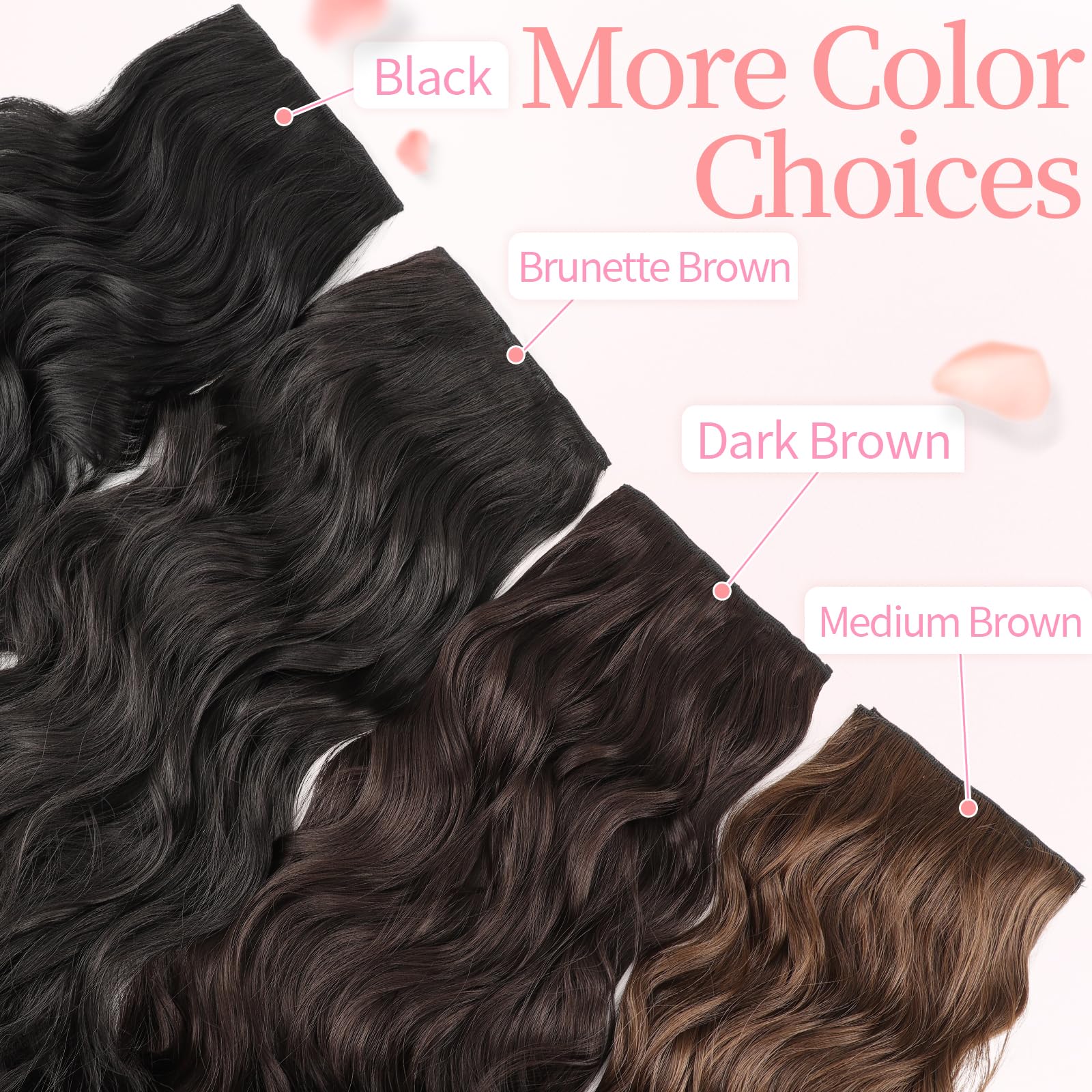 20-inch clip-in extension creates a dramatic, flowing look.