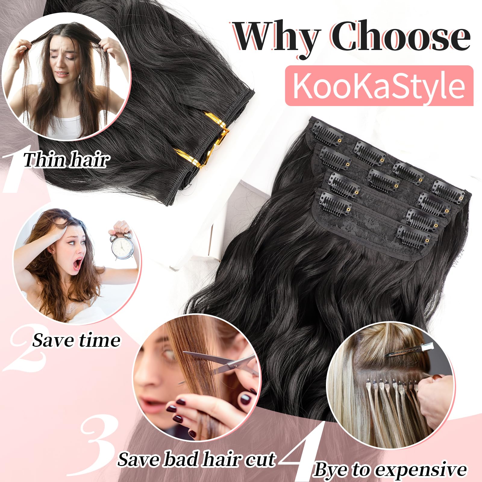 KooKaStyle extensions on model show seamless blending with natural hair.